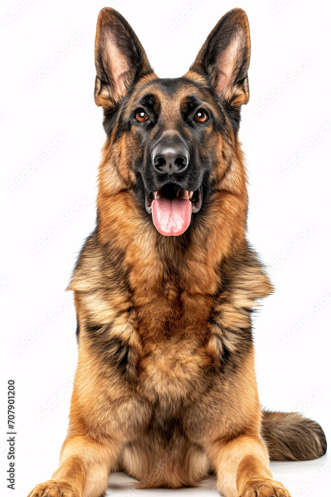 German Shepherd dog isolated on white background