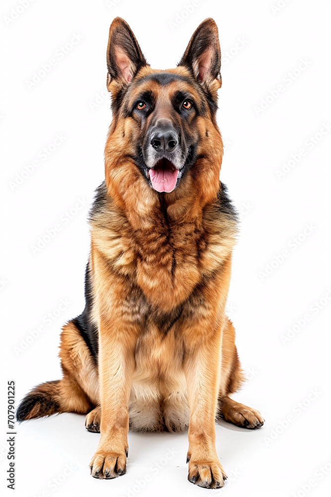 German Shepherd dog isolated on white background