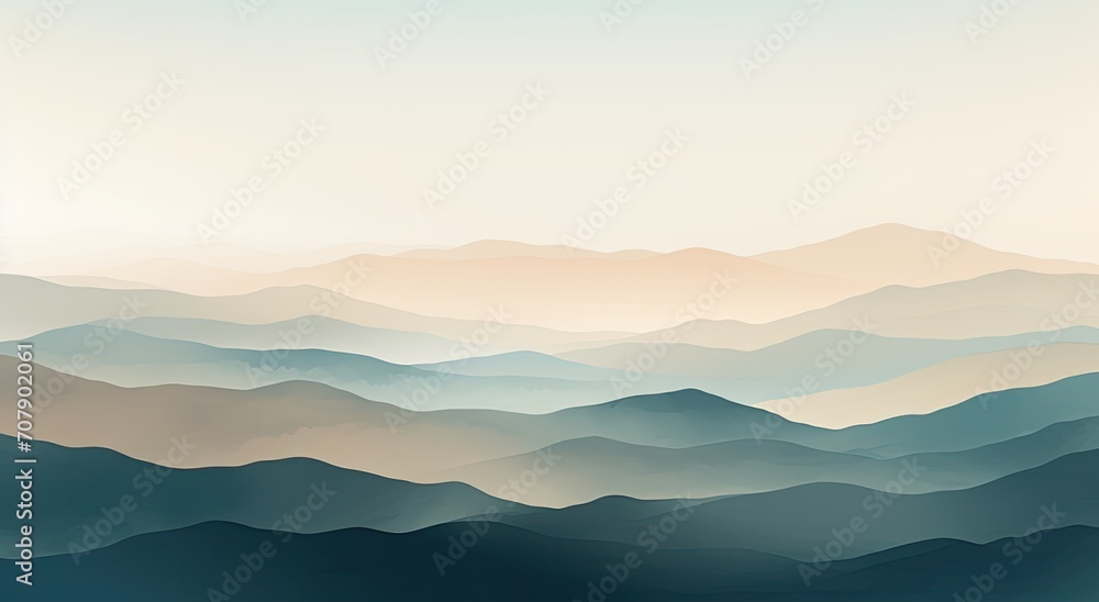 Obraz premium Silhouette Mountain and Lake Scene