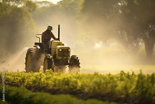 old tractor on field