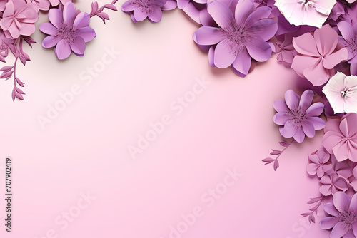 Floral Banner on Delicate Purple Background