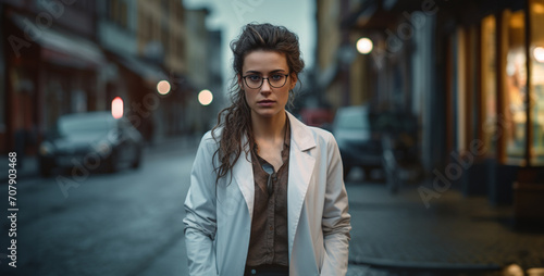 A German female doctor standing alone on a street © Ajmal Ali 217