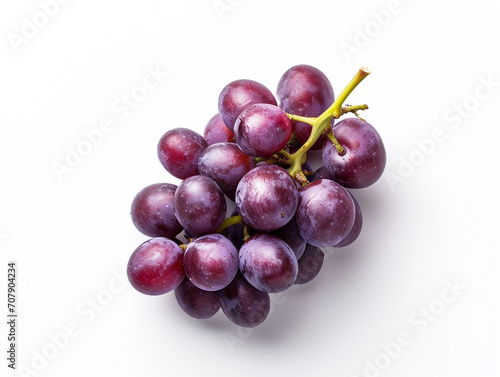 Fresh purple grape isolated on white background. Minimalist style. 