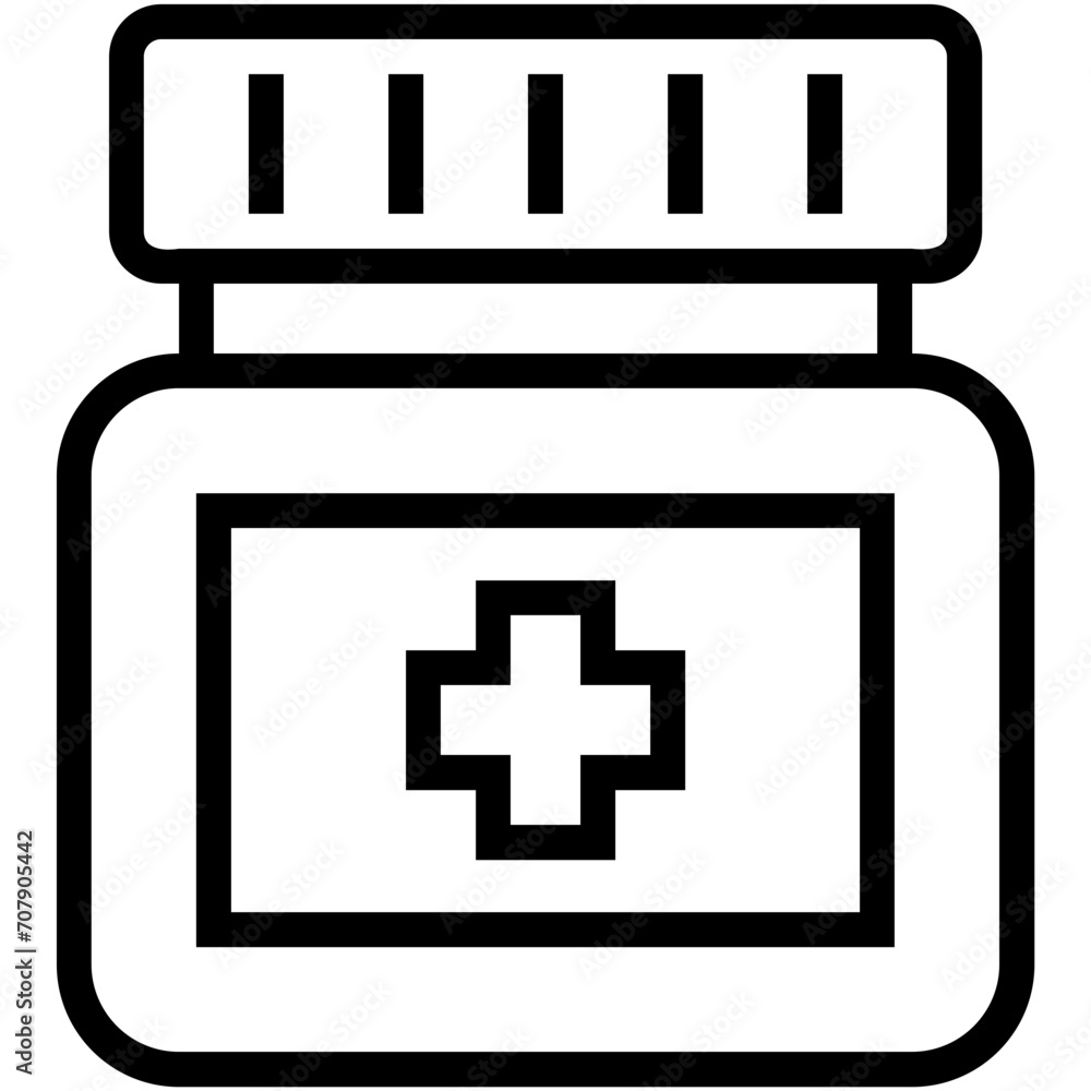 Obraz premium Medicine Jar Vector Icon