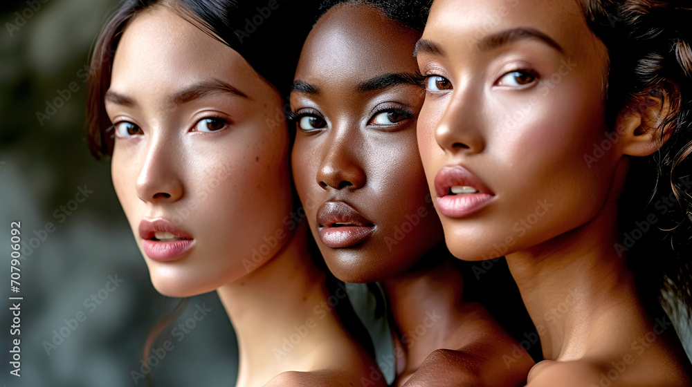 Beauty of Many National Modelsy. Skin Care Concept
Beauty of Many National Modelsy. Skin Care Concept