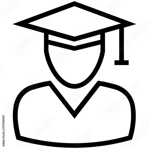 Graduate Line Vector Icon