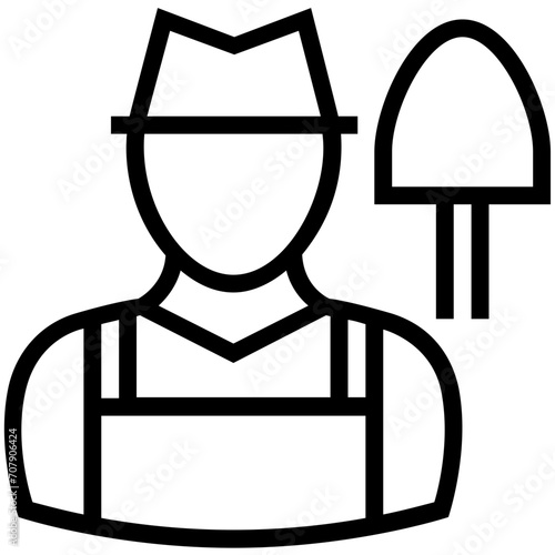 Gardener Line Vector Icon