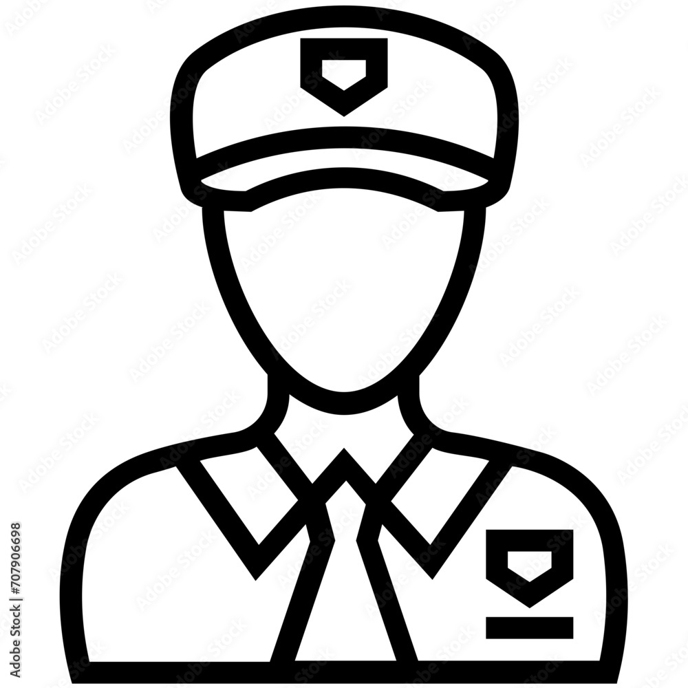 Sergeant Line Vector Icon Sergeant Line Vector Icon