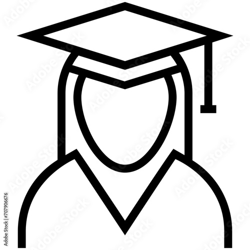 Graduate Line Vector Icon