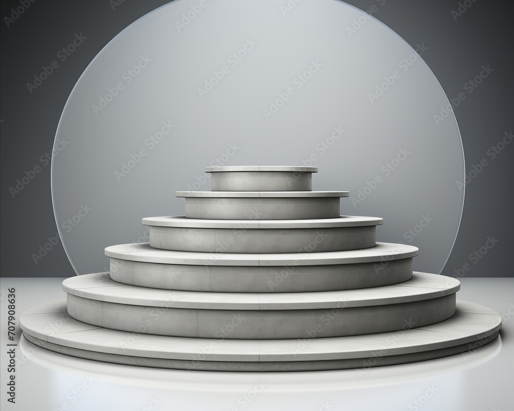 Obraz premium Gray podiums on gray backgroundminimalist scene with geometric elementstemplate for showcasing.
