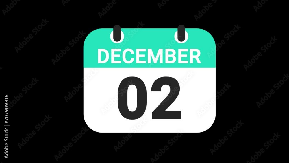 Date counting calendar date of 1 to 31, animation, Transparent alpha background Date counting calendar date of 1 to 31, animation, Transparent alpha background