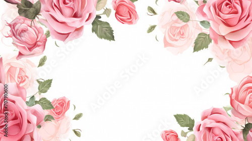 Empty floral frame with copy space for greeting card or invitation design
