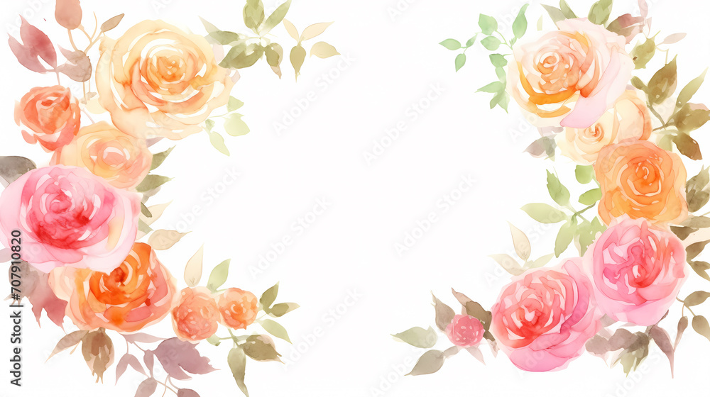 Empty floral frame with copy space for greeting card or invitation design Empty floral frame with copy space for greeting card or invitation design