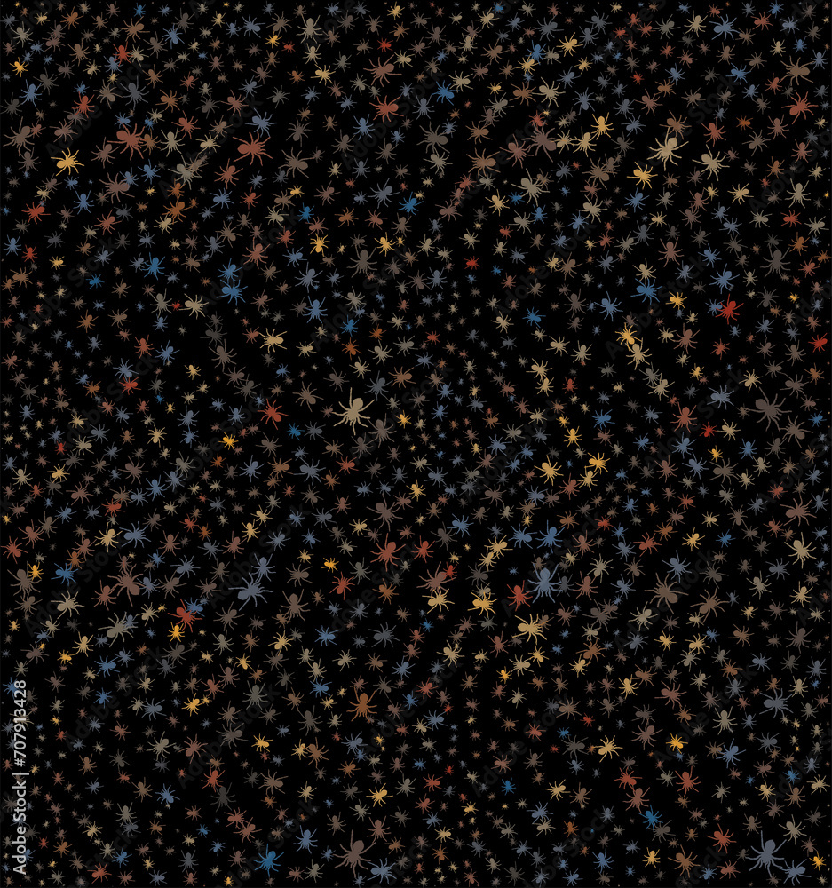 Obraz na plátně Seamless pattern with spiders. Halloween background.