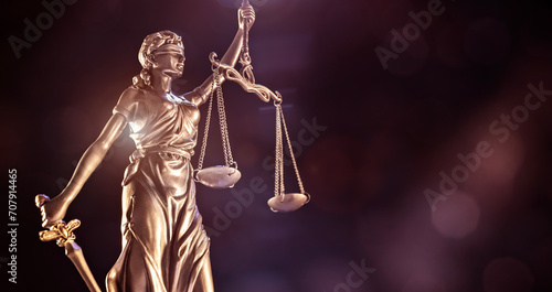 Принти на полотні Law and legal background concept statue of Lady Justice with scales of justice