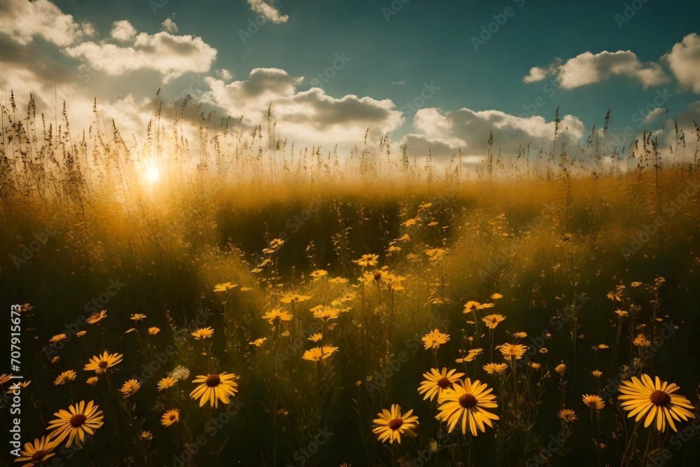 A gentle breeze rustling through a field of wildflowers, symbolizing the ephemeral nature of emotions.