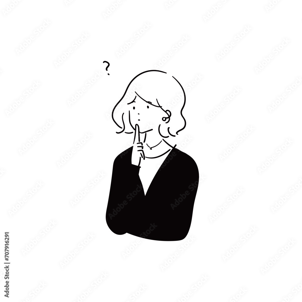 Φωτογραφία 考えてもわからなくて困っている若い女性