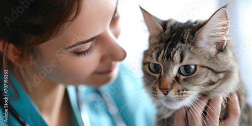 cat at the veterinarian's appointment Generative AI © València