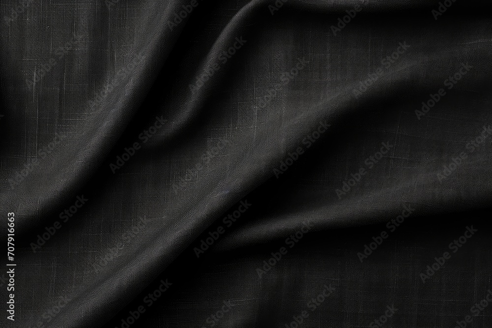 Black raw organic fabric bag pattern in flax texture. Pure linen sack cloth textile background. Black raw organic fabric bag pattern in flax texture. Pure linen sack cloth textile background.
