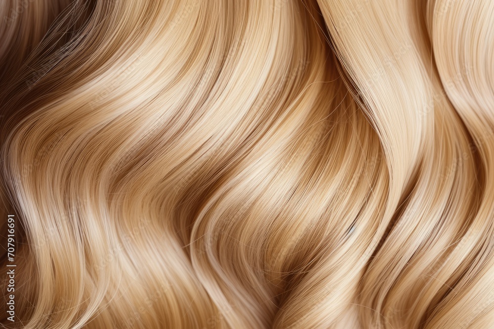 Blonde hair up close as background. Long blond women's hair. Stylish wavy curls, shiny. Coloring, hair extensions. White hair. Blonde hair up close as background. Long blond women's hair. Stylish wavy curls, shiny. Coloring, hair extensions. White hair.