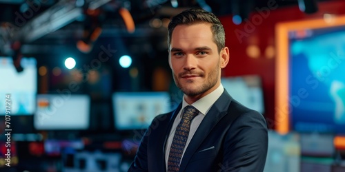 television man news presenter Generative AI