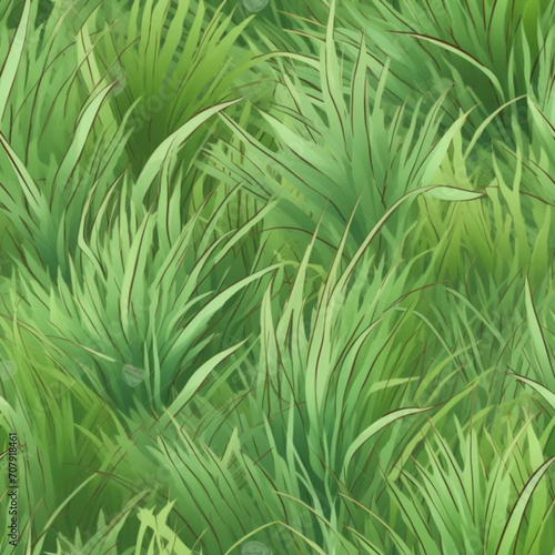 Seamless Grass Pattern Vector Illustration