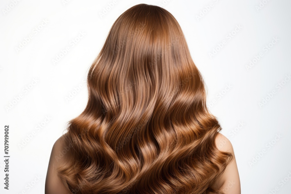 Fototapeta premium Brown hair that is healthy and on a white background.