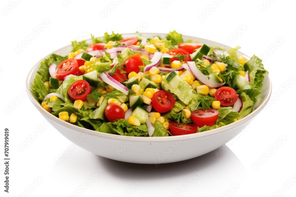 Mexican corn salad: Healthy green salad with beans, isolated. Mexican corn salad: Healthy green salad with beans, isolated.