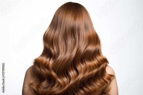 Brown hair that is healthy and on a white background.