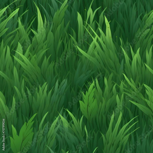 Seamless Grass Pattern Vector Illustration