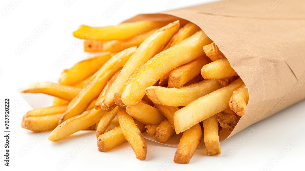 petit cornet à frites allumettes posé sur une table petit cornet à frites allumettes posé sur une table