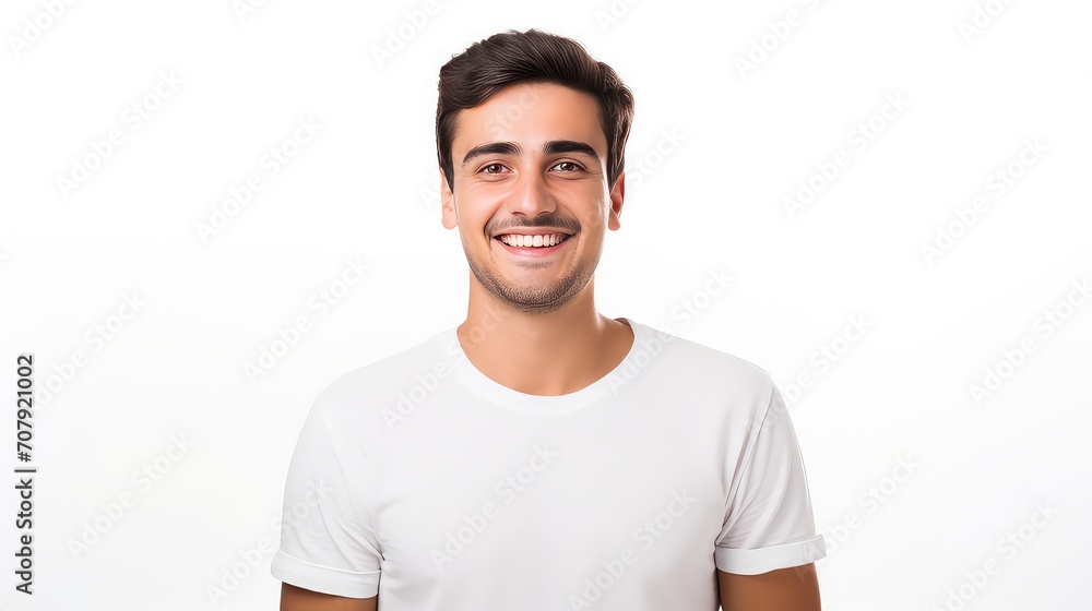 Portrait of a smiling young man looking at camera isolated on white background Portrait of a smiling young man looking at camera isolated on white background
