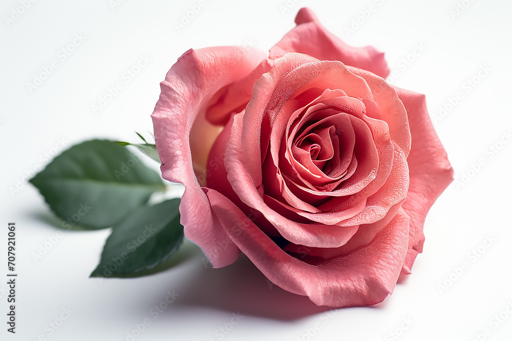 Fototapeta premium Beautiful rose on white background