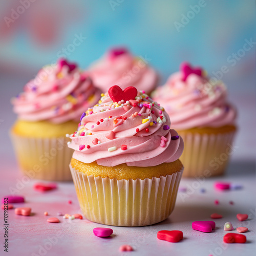 Heart-topped Valentine Cupcakes