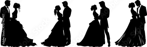 Couple silhouette valentine edition, Silhouette Romantic couple isolated on white background. AI generated illustration.