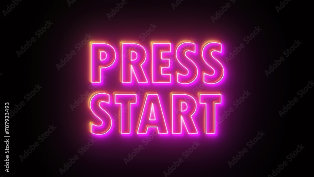 Obraz premium Press start text. Computer generated 3d render