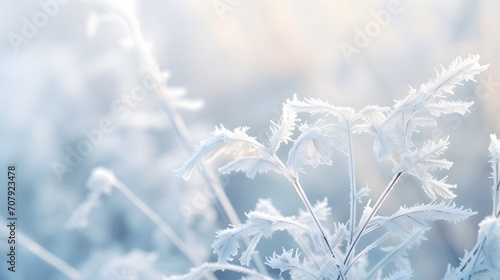 abstract natural background from plant covered with hoarfrost or rime © Ziyan Yang