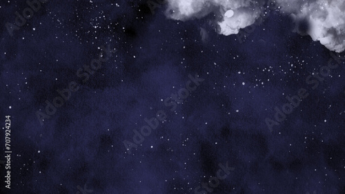 Colorful space galaxy cloud. abstract dark blue watercolor background. Night sky. Watercolor blue sky color background with clouds and sparkling. Galaxy, universe, blue watercolor.