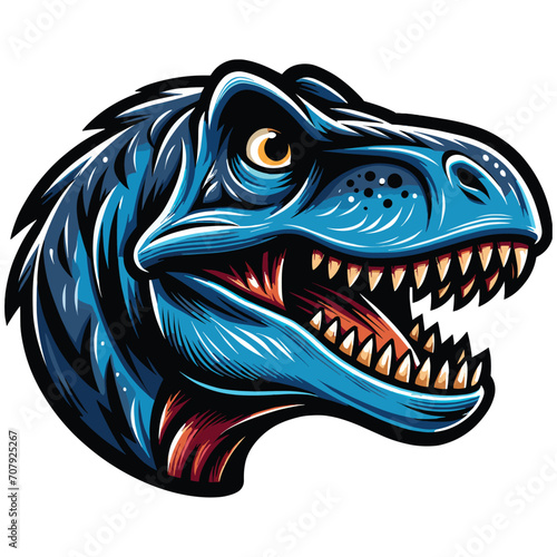 Dinosaur head mascot vector illustration on white background 
