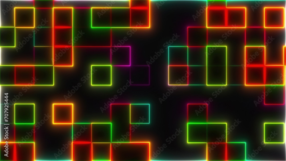 Abstract lines form squares. Computer generated 3d render