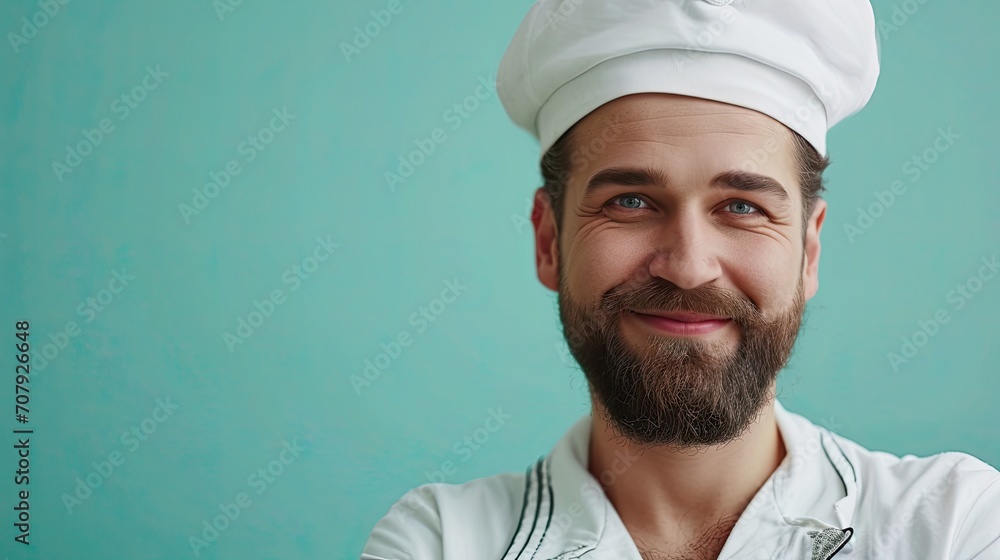 Friendly sailor posing smiling on a plain green background. Friendly sailor posing smiling on a plain green background.