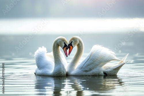 Adorable Animals That Represent Love, Swan Swimming in River.