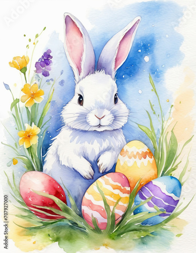 easter bunny and eggs © pecherskiydotkz