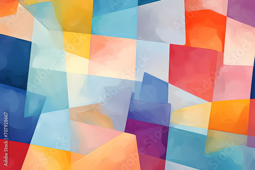 Abstract colorful background with geometric shapes. Generative Ai