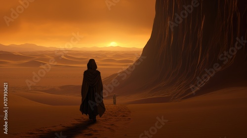 sunset in the desert