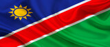 Namibia national flag textile fabric waving