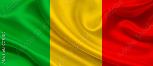 mali national flag textile fabric waving
