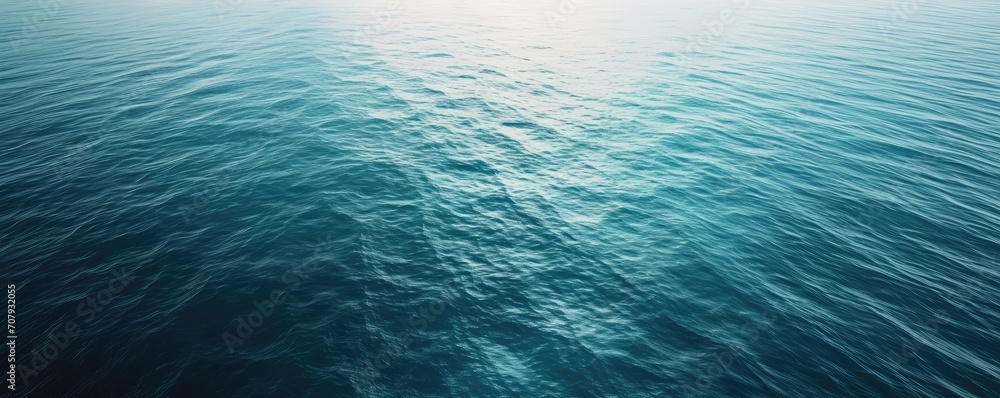 Obraz premium Calm blue waters. Panorama of blue clean ocean water surface