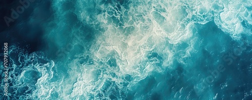 Calm blue waters. Panorama of blue clean ocean water surface © BraveSpirit