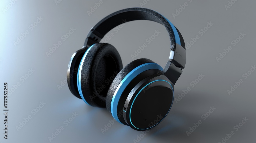 Headphones sitting on top of a table. Versatile image that can be used for various themes and concepts Headphones sitting on top of a table. Versatile image that can be used for various themes and concepts